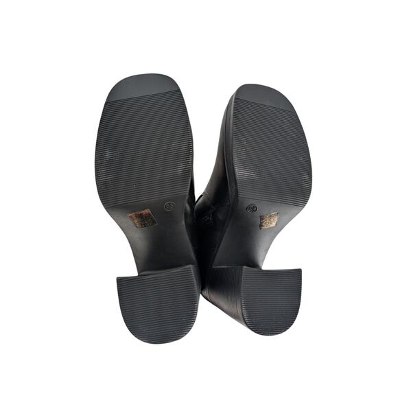 Womens 90s Y2K Goth Fairy Grunge Chunky‎ High Heel Square Toe Zip Up Ankle Boots - Picture 5 of 12